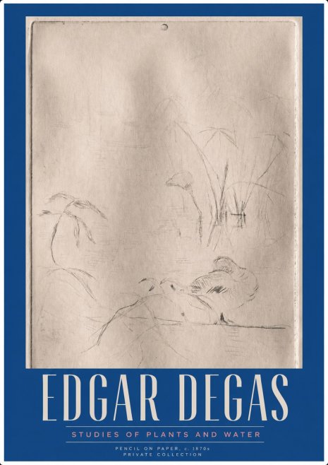 Edgar Degas Studies of Plants and Water No3 - Plakát