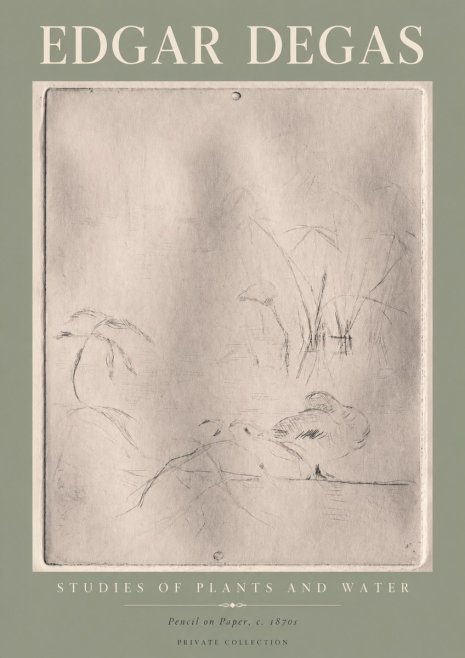 Edgar Degas Studies of Plants and Water No4 - Plakát