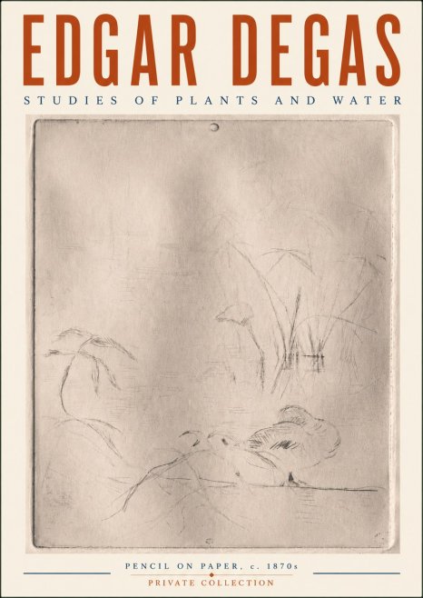 Edgar Degas Studies of Plants and Water No6 - Plakát