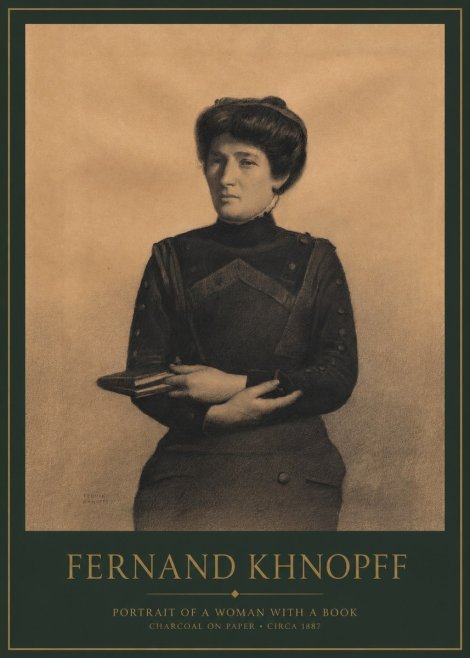Fernand Khnopff Portrait of a Woman with a Book No1 - Plakát