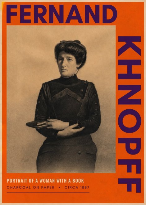 Fernand Khnopff Portrait of a Woman with a Book No2 - Plakát