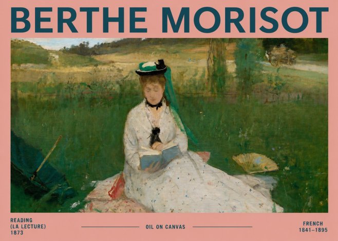 Berthe Morisot Reading (La Lecture) No2 - Plakát