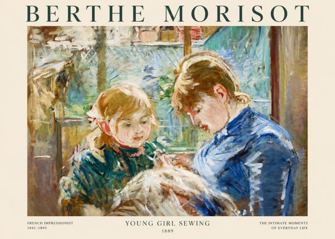 Berthe Morisot Young Girl Sewing No1 - Plakát