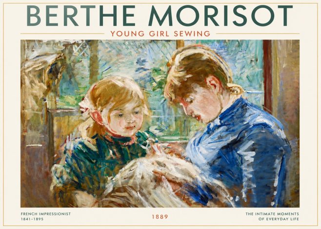 Berthe Morisot Young Girl Sewing No3 - Plakát