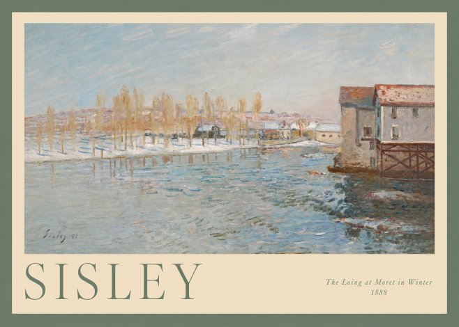Sisley The Loing at Moret in Winter No2 - Plakát