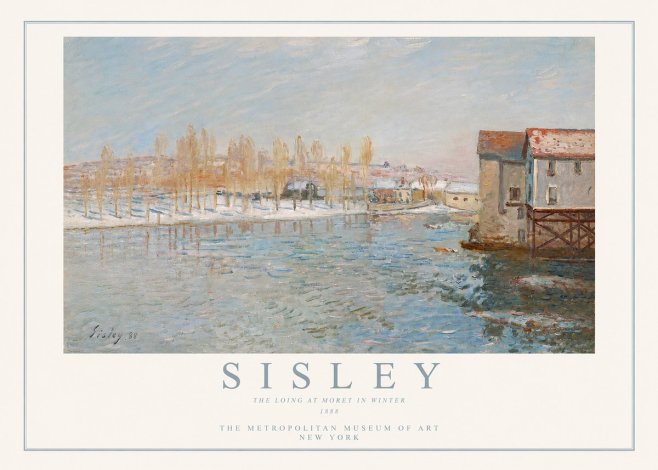 Sisley The Loing at Moret in Winter No3 - Plakát