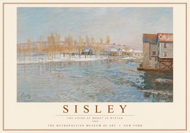 Sisley The Loing at Moret in Winter No5 - Plakát