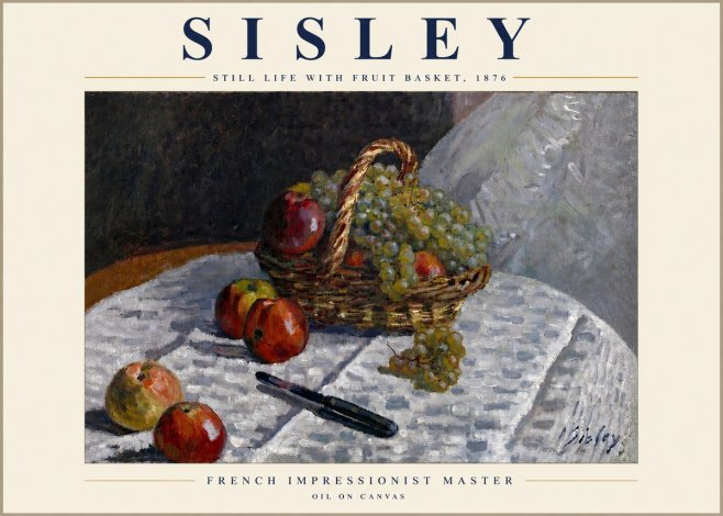 Sisley Still Life with Fruit Basket No5 - Plakát