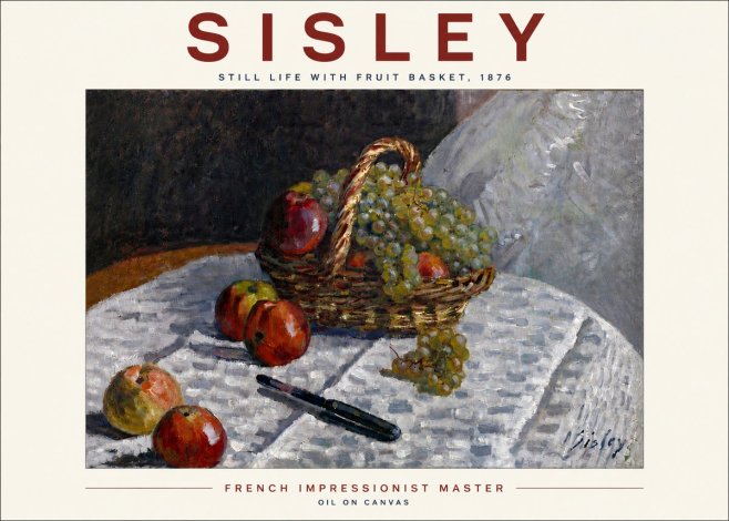 Sisley Still Life with Fruit Basket No6 - Plakát
