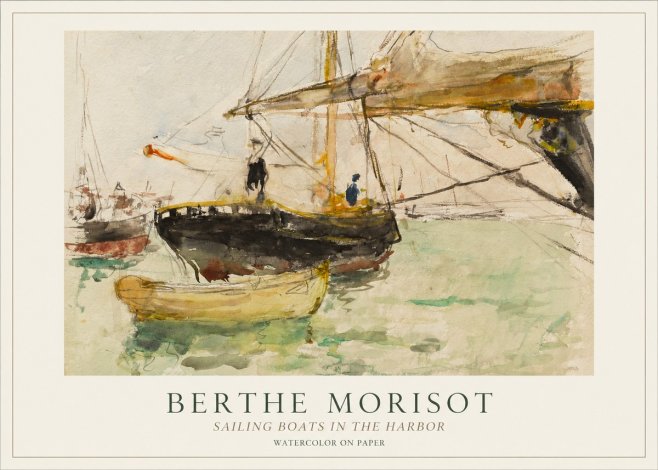 Berthe Morisot Sailing Boats in the Harbor No1 - Plakát