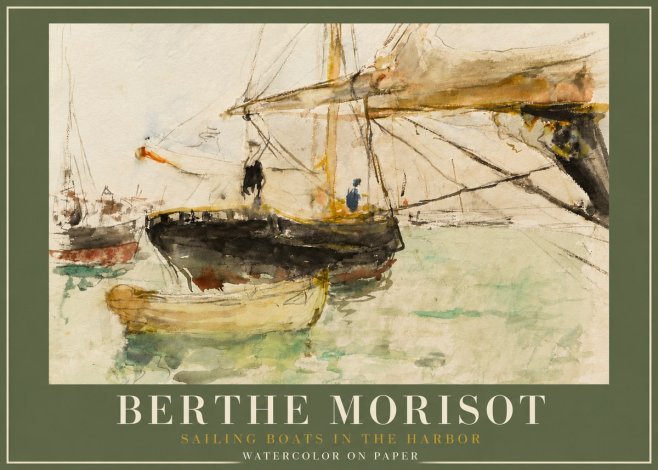 Berthe Morisot Sailing Boats in the Harbor No4 - Plakát