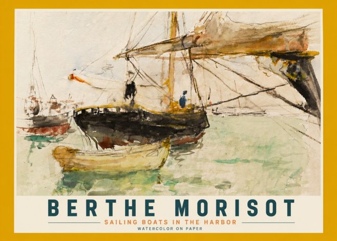 Berthe Morisot Sailing Boats in the Harbor No6 - Plakát