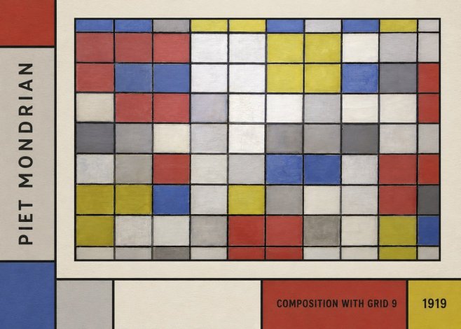 Piet Mondrian Composition with Grid 9 No2 - Plakát