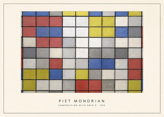 Piet Mondrian Composition with Grid 9 No4 - Plakát