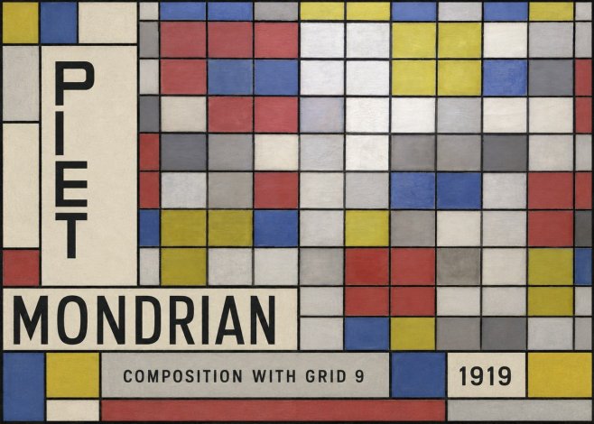 Piet Mondrian Composition with Grid 9 No6 - Plakát