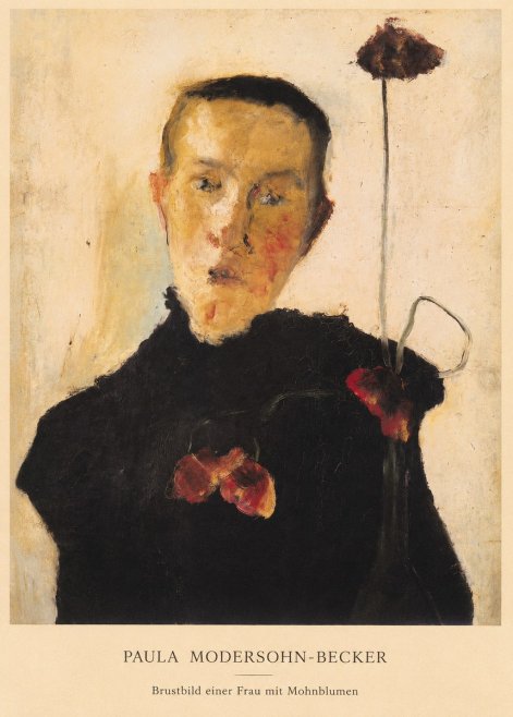 Paula Modersohn-Becker Brustbild Einer Frau Mit Mohnblumen No5 - Plakát