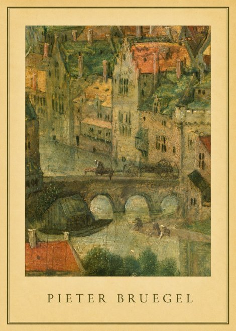 Pieter Bruegel Cityscape with Bridge No4 - Plakát
