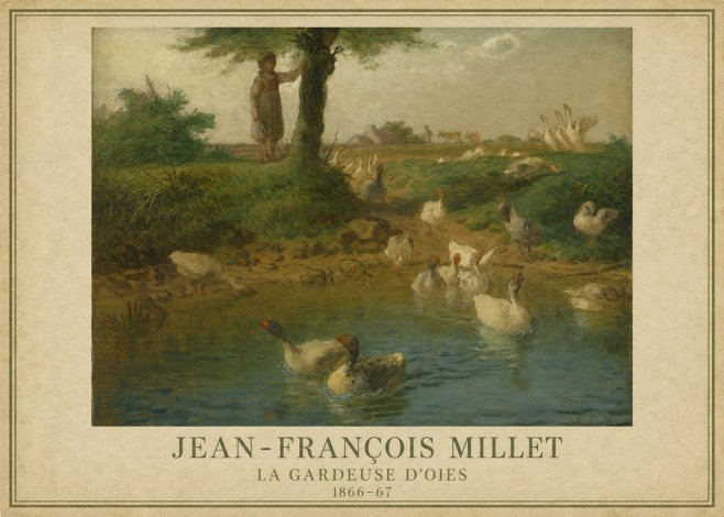 Jean-François Millet La Gardeuse D'oies No1 - Plakát