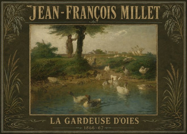Jean-François Millet La Gardeuse D'oies No4 - Plakát