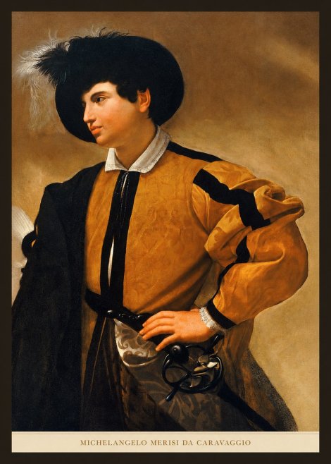 Michelangelo Merisi da Caravaggio Portrait of a Young Man No5 - Plakát