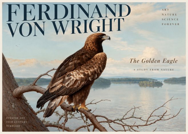 Ferdinand von Wright Eagle Perched by the Lake No3 - Plakát