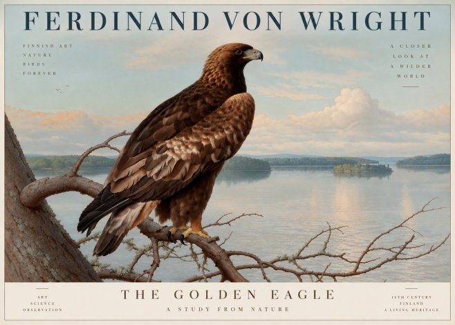 Ferdinand von Wright Eagle Perched by the Lake No5 - Plakát