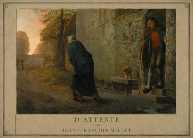 Jean-François Millet D'attente No1 - Plakát