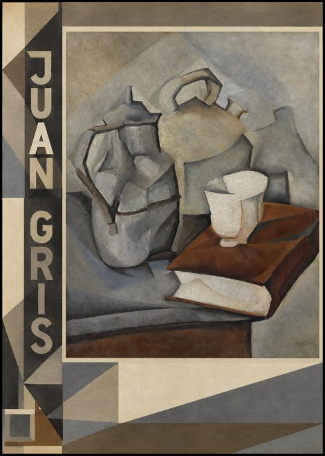Juan Gris Still Life with Book and Vessels No2 - Plakát