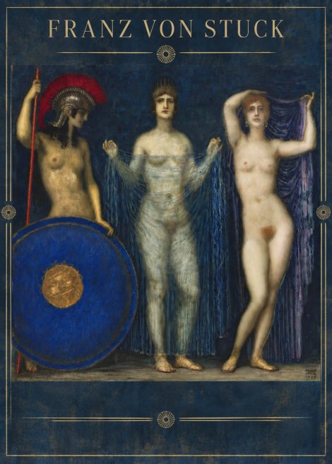 Franz von Stuck The Three Nudes No6 - Plakát