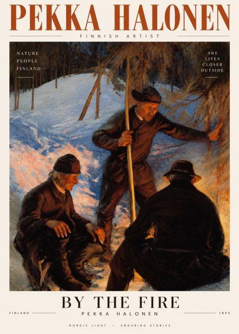 Pekka Halonen By the Fire No3 - Plakát