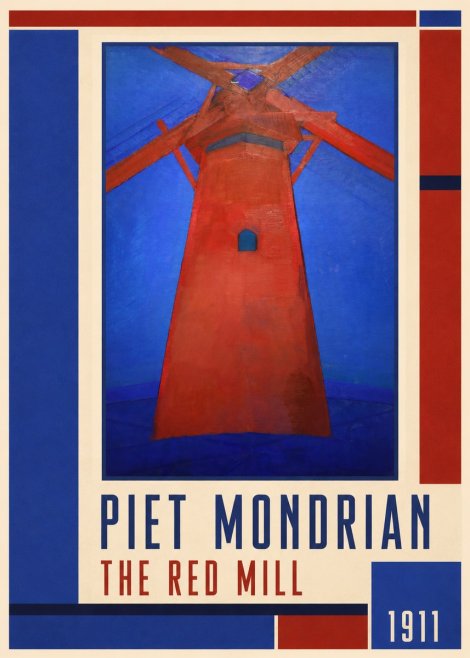 Piet Mondrian The Red Mill No1 - Plakát