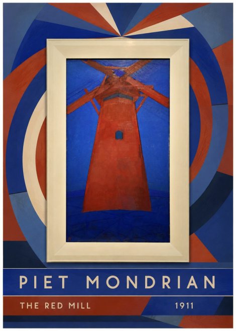 Piet Mondrian The Red Mill No6 - Plakát