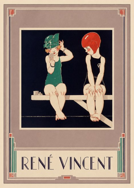 René Vincent At the Poolside No1 - Plakát