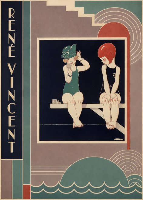 René Vincent At the Poolside No2 - Plakát