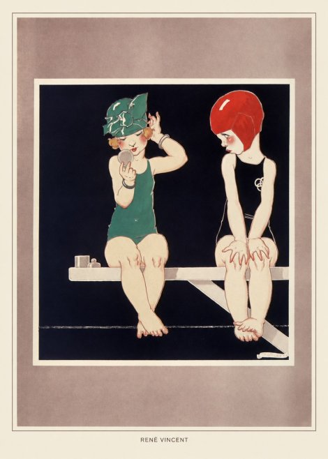 René Vincent At the Poolside No4 - Plakát