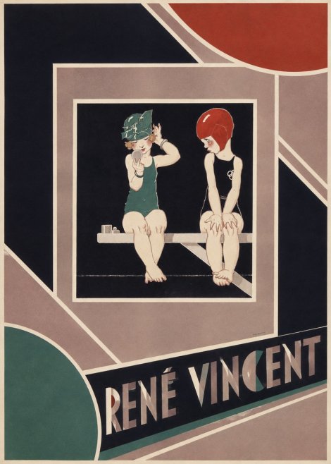 René Vincent At the Poolside No6 - Plakát