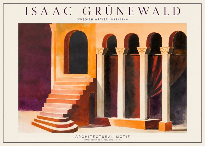 Isaac Grünewald Architectural Motif III No1 - Plakát