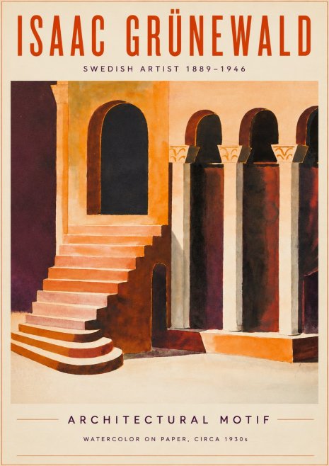 Isaac Grünewald Architectural Motif III No3 - Plakát