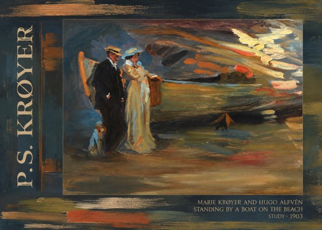 P.S. Krøyer Marie Krøyer and Hugo Alfvén Standing by a Boat on the Beach - Study · 1903 No2 - Plakát