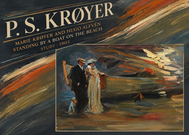 P.S. Krøyer Marie Krøyer and Hugo Alfvén Standing by a Boat on the Beach - Study · 1903 No4 - Plakát