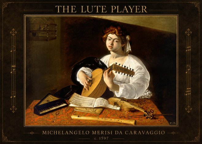 Michelangelo Merisi da Caravaggio The Lute Player No4 - Plakát
