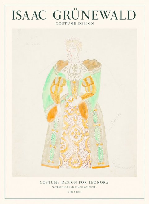 Isaac Grünewald Costume Design for Leonora No1 - Plakát