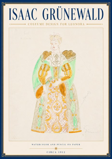Isaac Grünewald Costume Design for Leonora No4 - Plakát