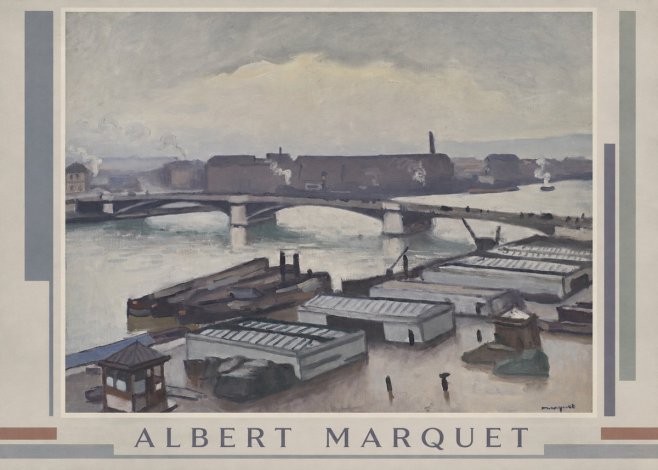 Albert Marquet River Scene, Paris No1 - Plakát