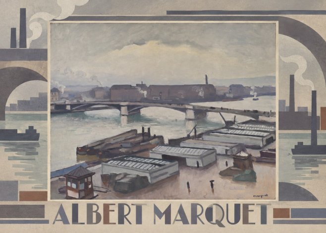 Albert Marquet River Scene, Paris No6 - Plakát