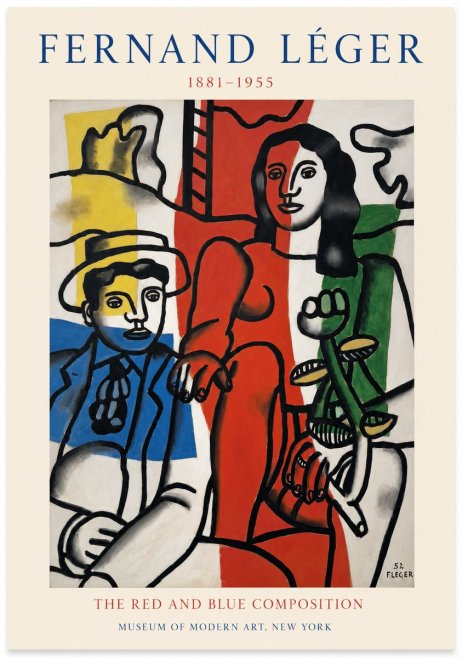 Fernand Léger The Red and Blue Composition No1 - Plakát