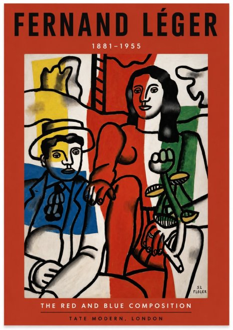 Fernand Léger The Red and Blue Composition No2 - Plakát