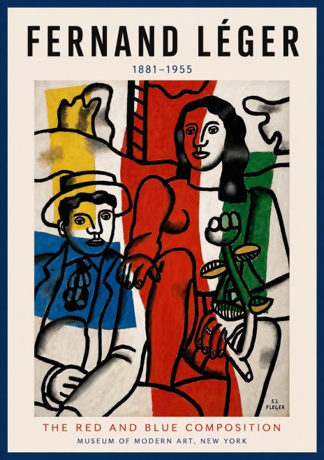 Fernand Léger The Red and Blue Composition No5 - Plakát