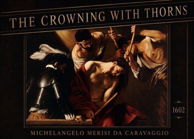 Michelangelo Merisi da Caravaggio The Crowning with Thorns II No2 - Plakát