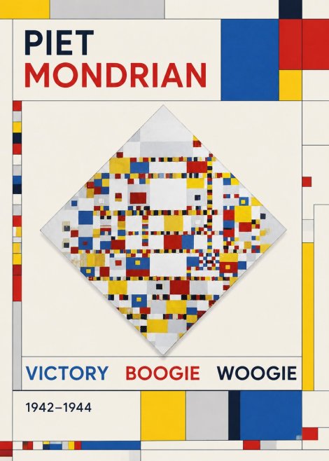 Piet Mondrian Victory Boogie Woogie No1 - Plakát